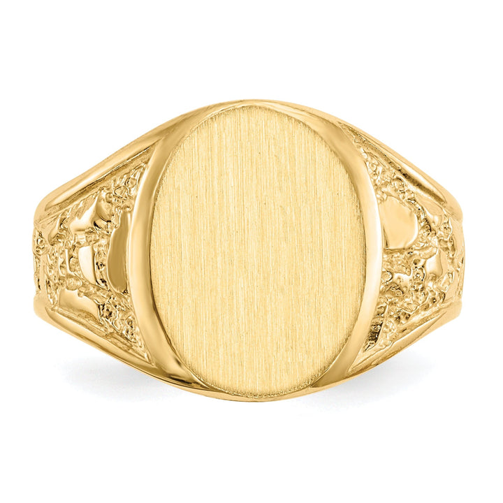 Lovely Rita's Ring 14k Yellow Gold Men's Burnish Signet Ring