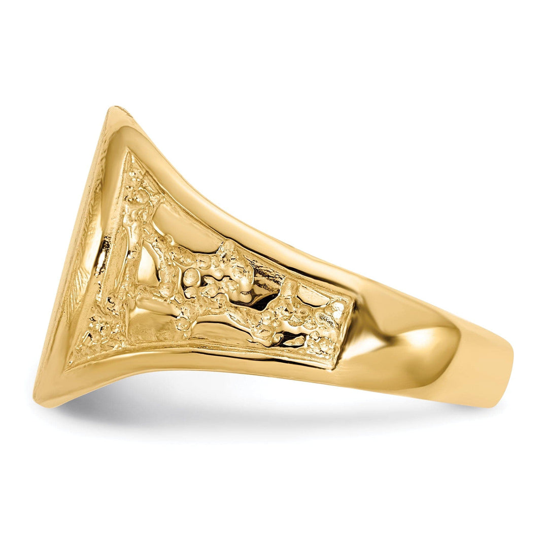 Lovely Rita's Ring 14k Yellow Gold Men's Burnish Signet Ring