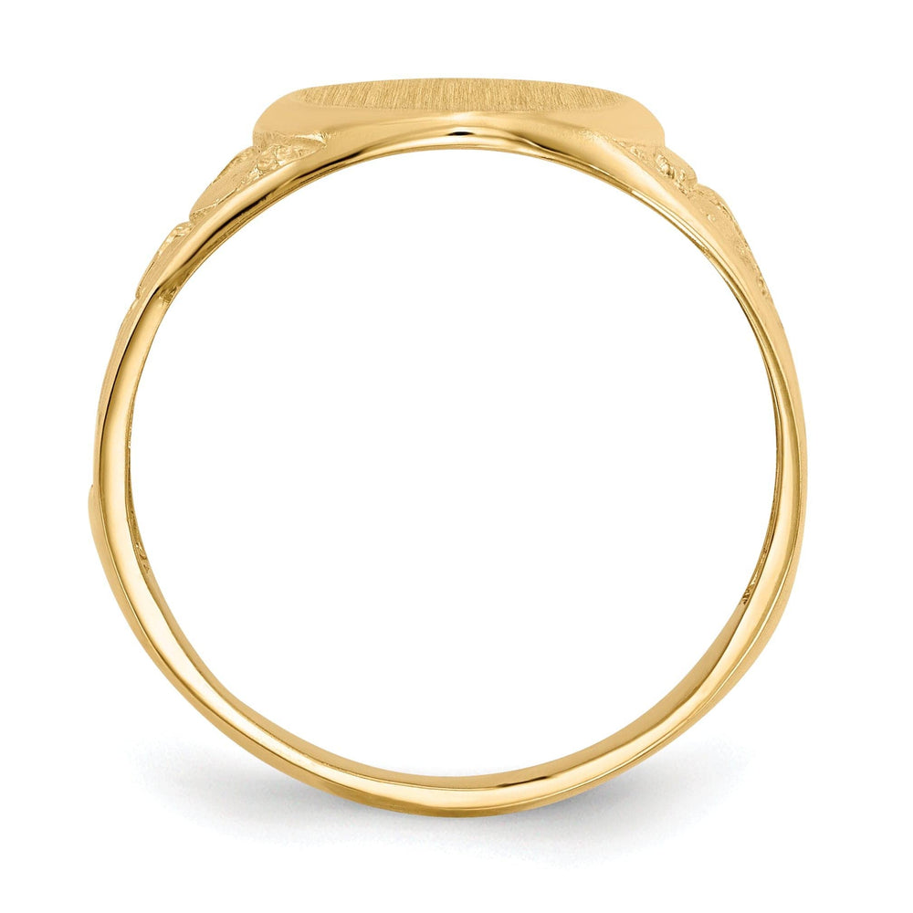 Lovely Rita's Ring 14k Yellow Gold Men's Burnish Signet Ring