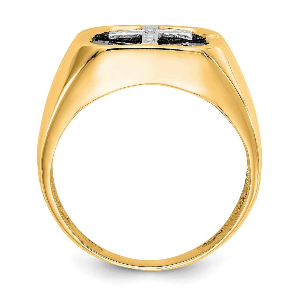 Lovely Rita's Ring 14k Yellow Gold Men's Diamond Cross Ring