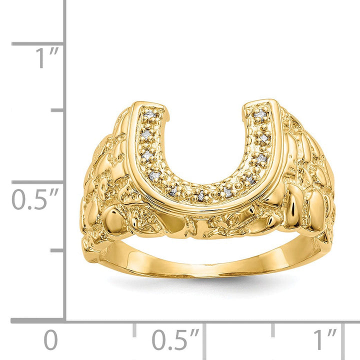Lovely Rita's Ring 14k Yellow Gold Men's Diamond Horseshoe Ring