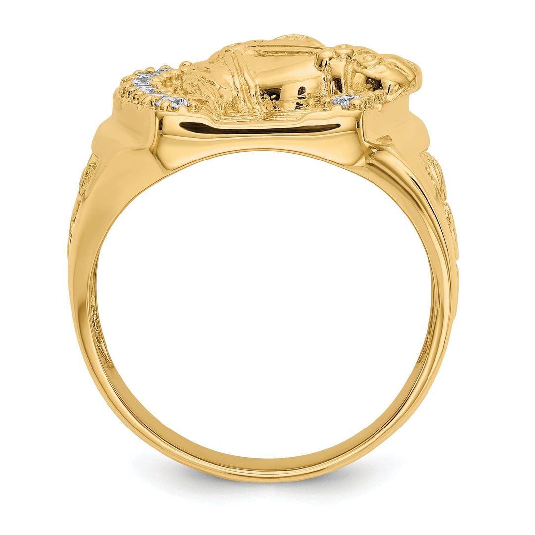 Lovely Rita's Ring 14k Yellow Gold Men's Diamond Horseshoe Ring