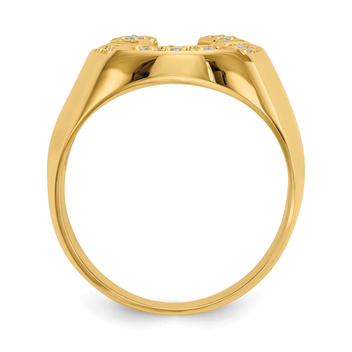 Lovely Rita's Ring 14k Yellow Gold Men's Diamond Horseshoe Ring