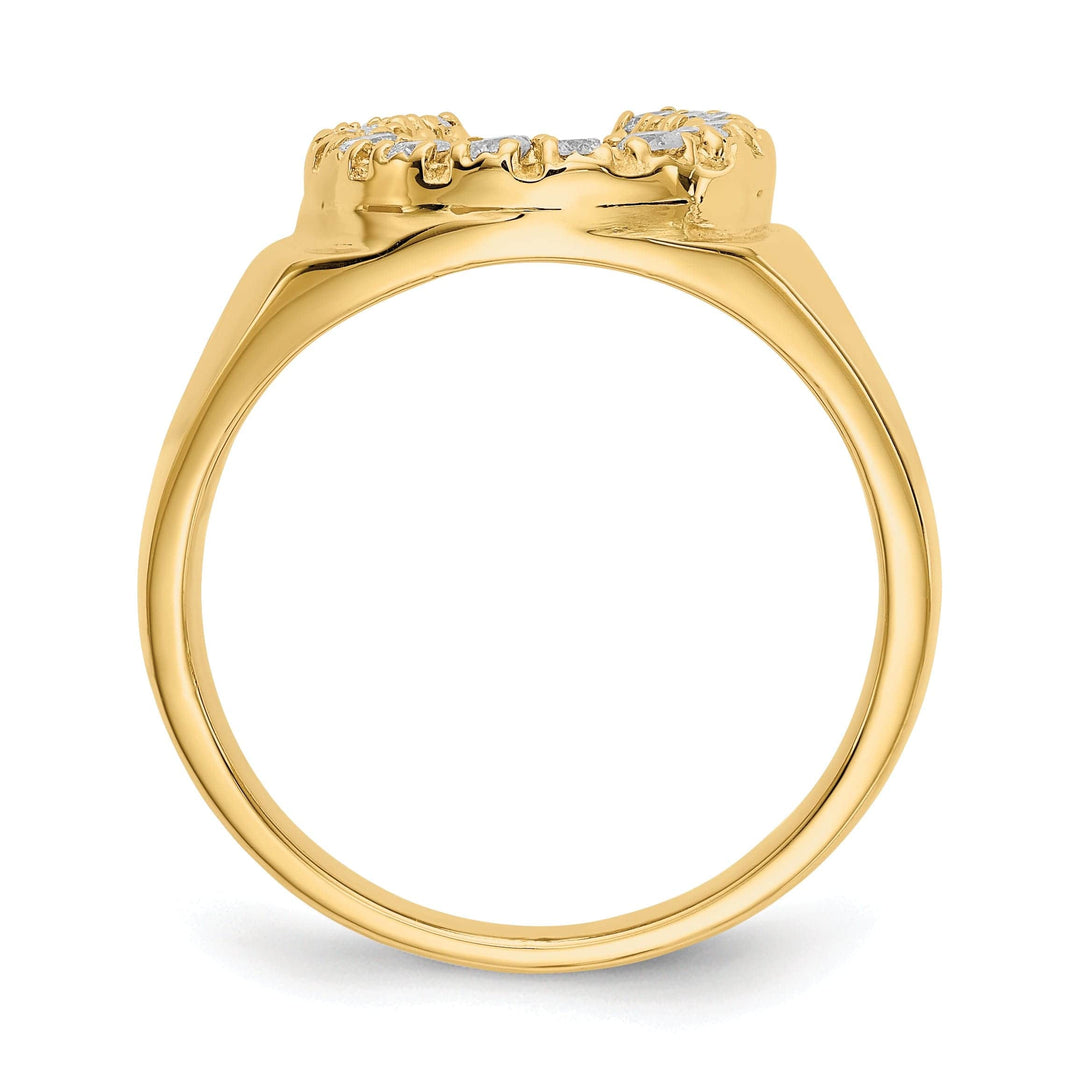 Lovely Rita's Ring 14k Yellow Gold Men's Diamond Horseshoe Ring