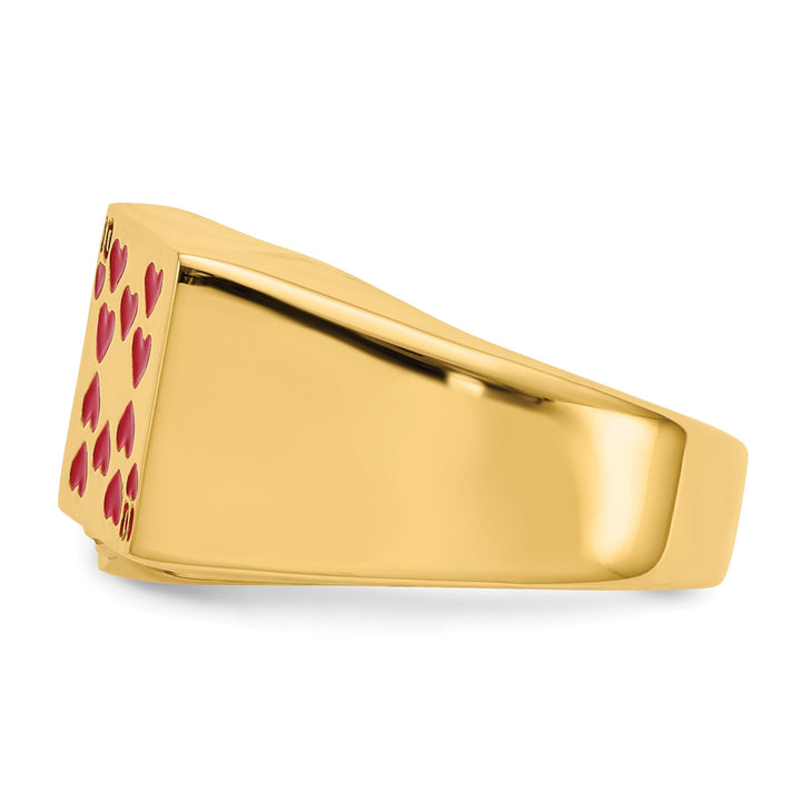 Lovely Rita's Ring 14k Yellow Gold Men's Enameled Royal Flush Ring
