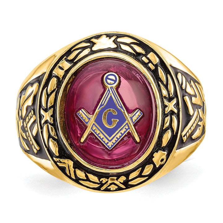 Lovely Rita's Ring 14k Yellow Gold Men's Masonic Ring