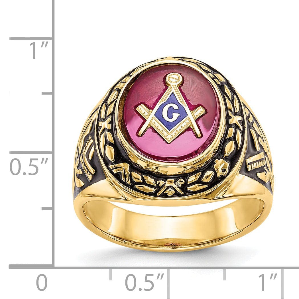 Lovely Rita's Ring 14k Yellow Gold Men's Masonic Ring