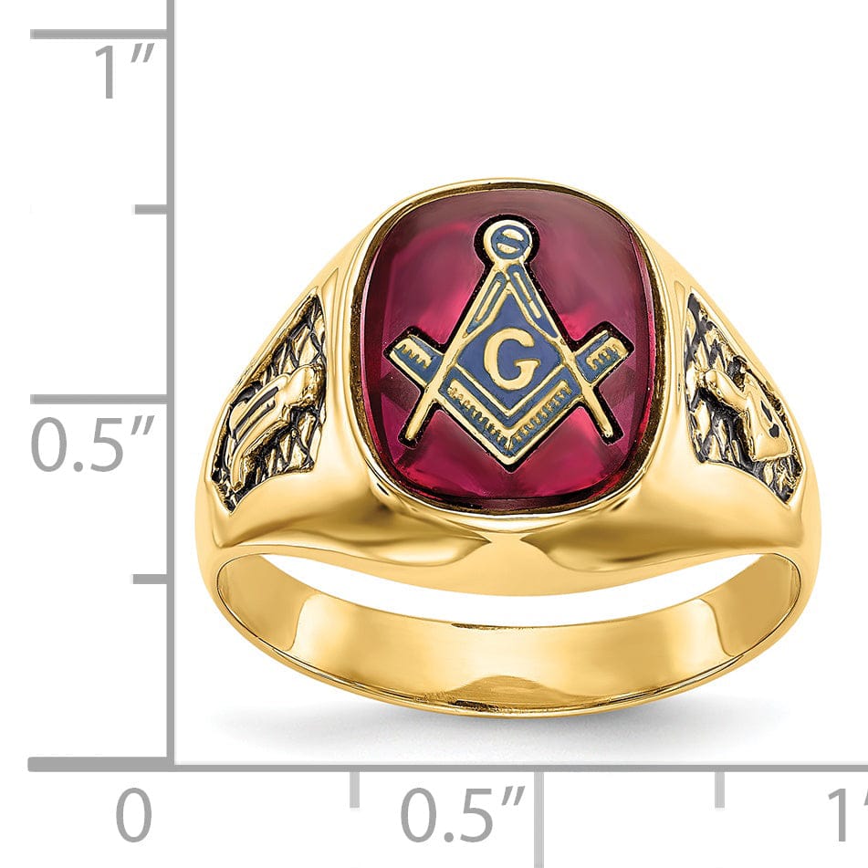 Lovely Rita's Ring 14k Yellow Gold Men's Masonic Ring