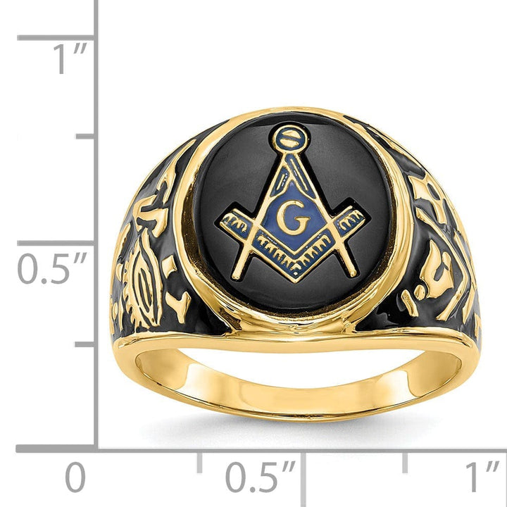 Lovely Rita's Ring 14k Yellow Gold Men's Masonic Ring