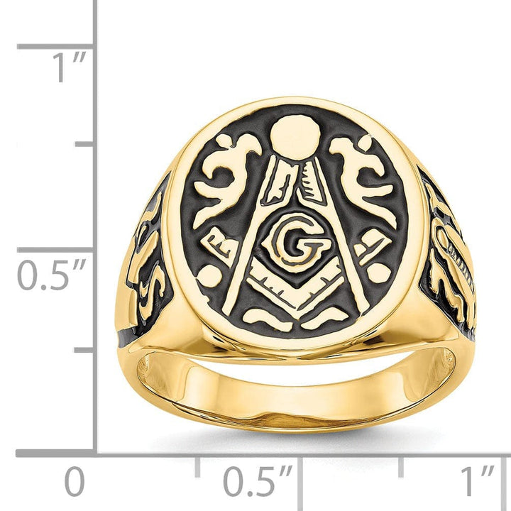 Lovely Rita's Ring 14k Yellow Gold Men's Masonic Ring