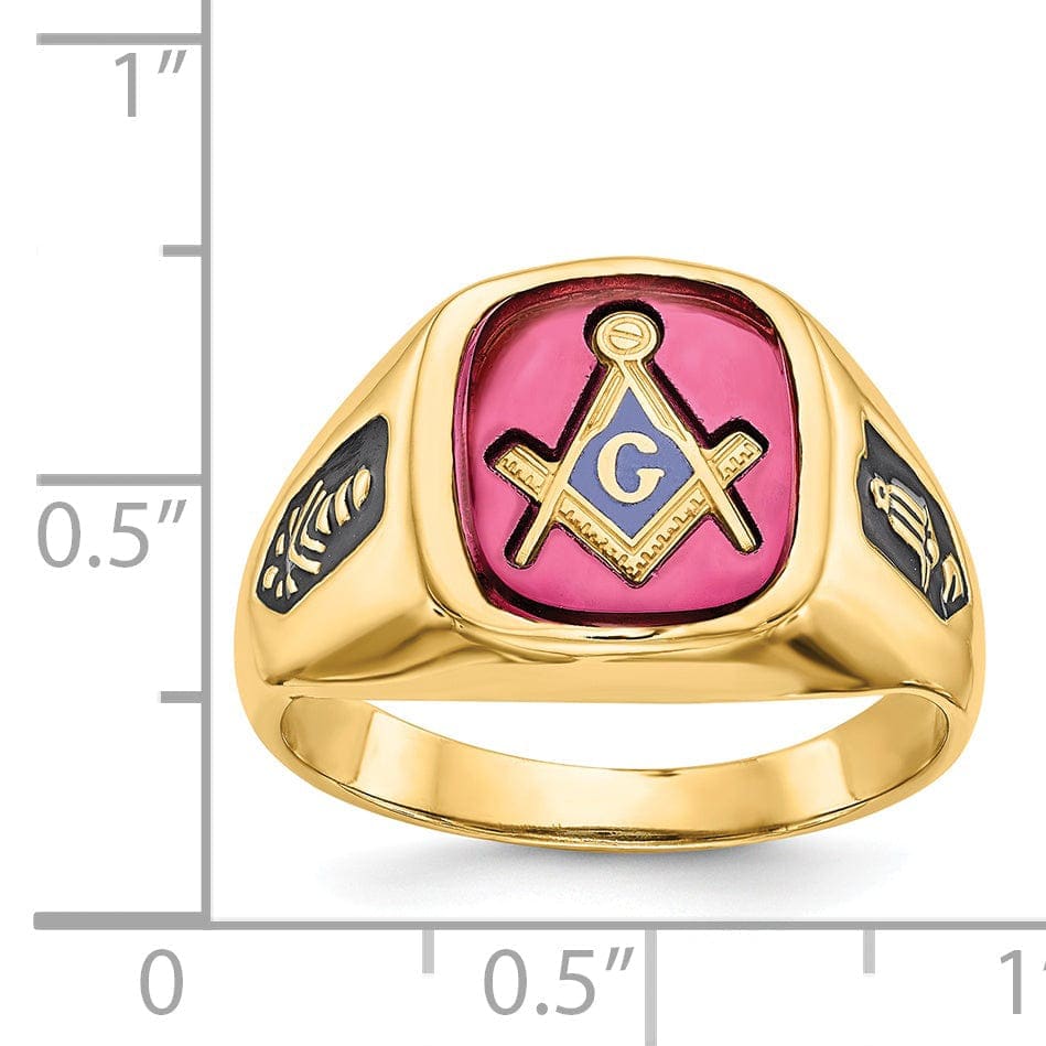 Lovely Rita's Ring 14k Yellow Gold Men's Masonic Ring
