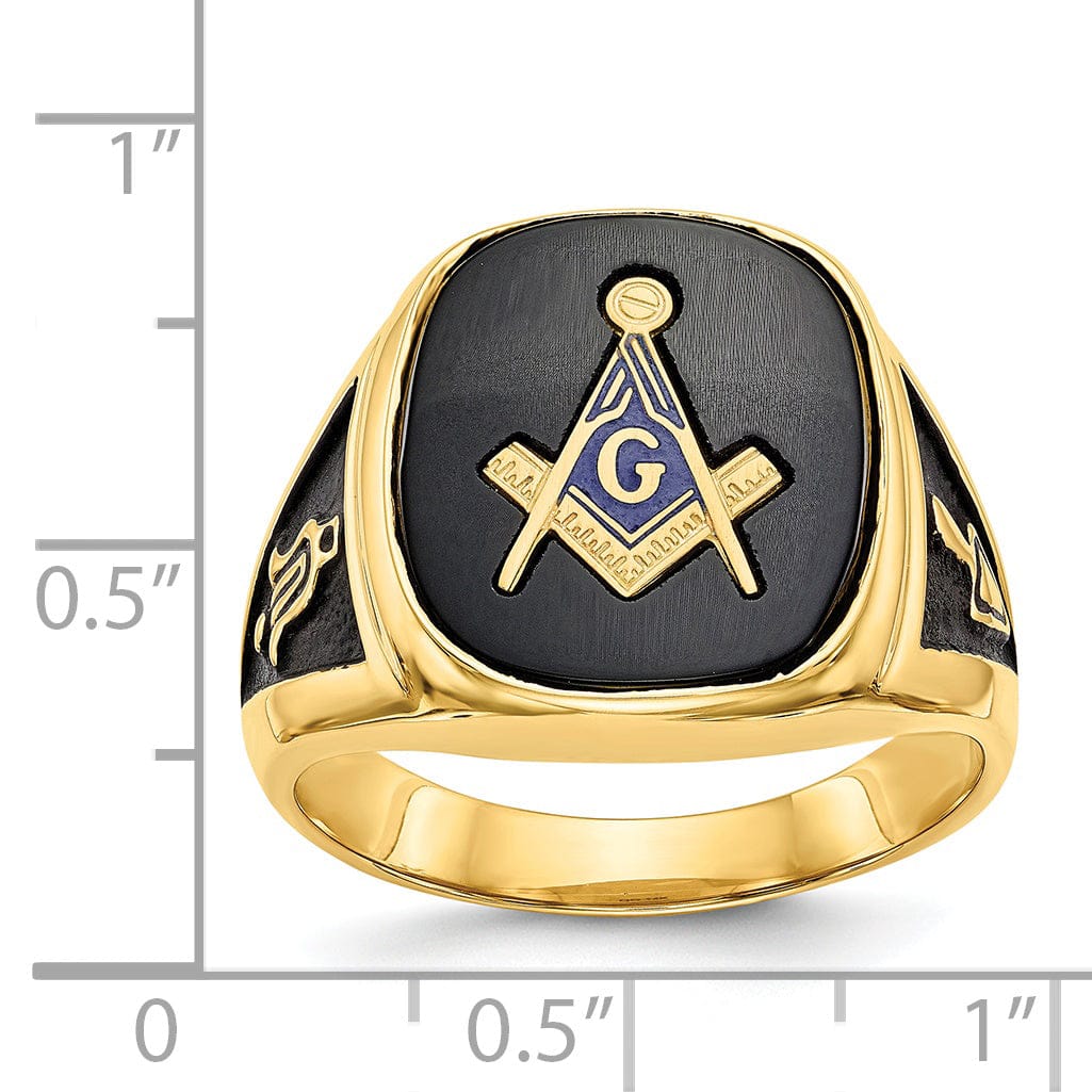 Lovely Rita's Ring 14k Yellow Gold Men's Masonic Ring