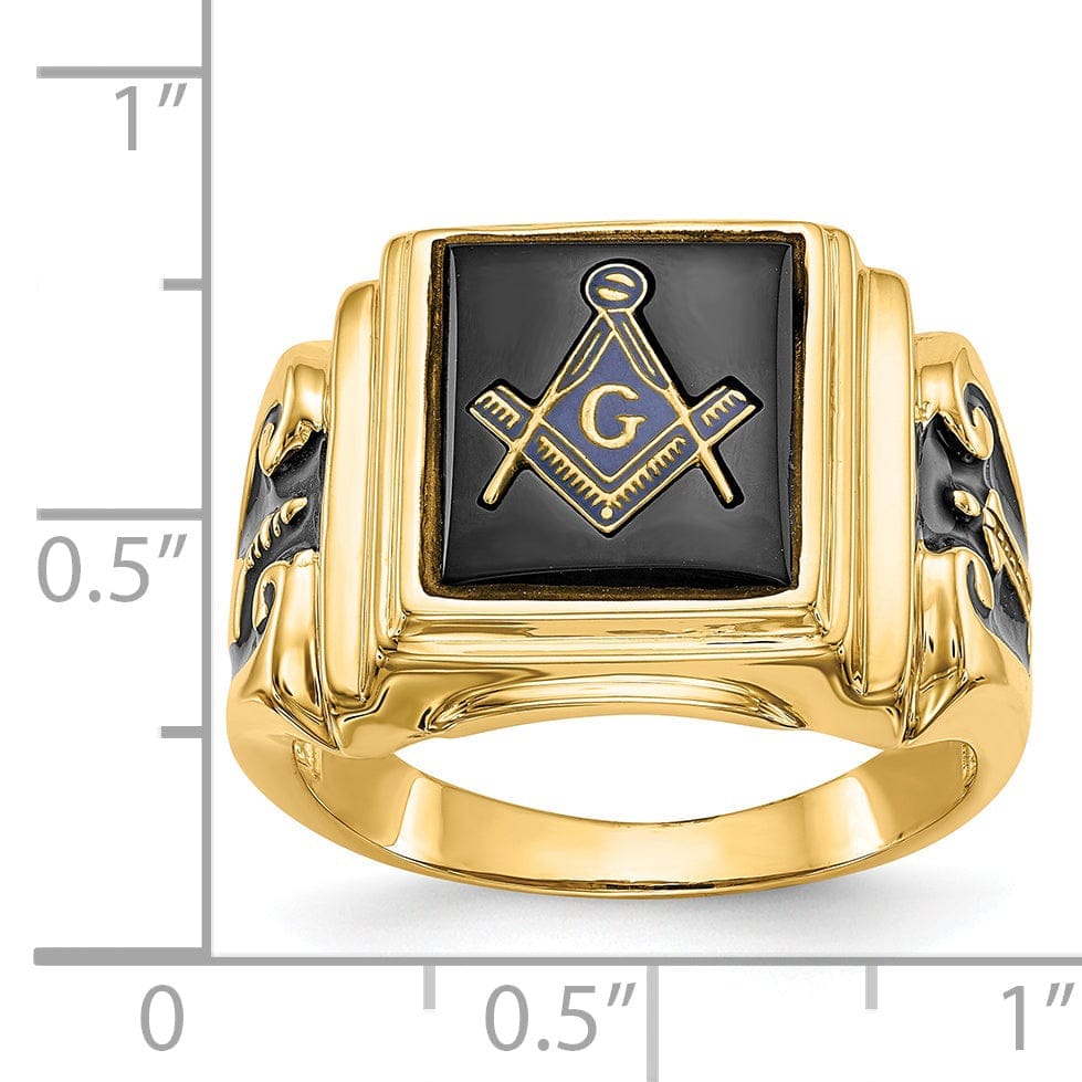 Lovely Rita's Ring 14k Yellow Gold Men's Masonic Ring