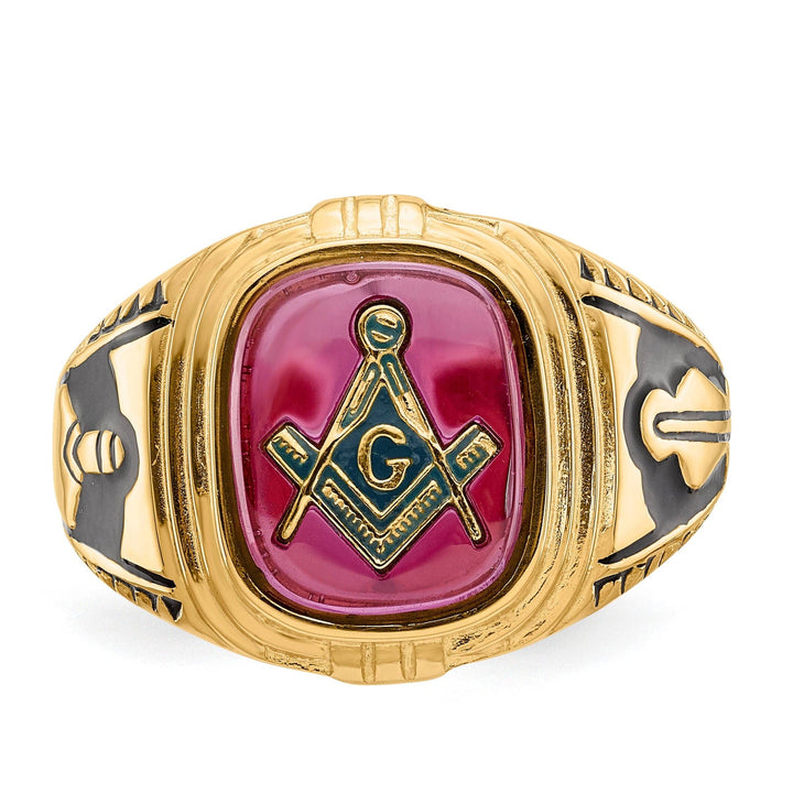 Lovely Rita's Ring 14k Yellow Gold Men's Masonic Ring