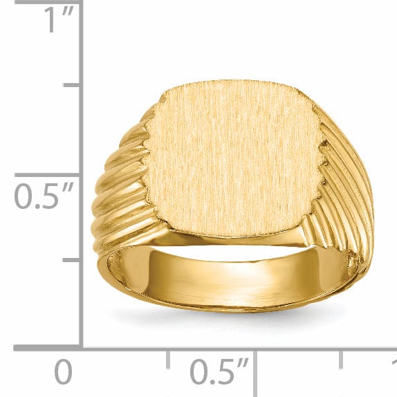 Lovely Rita's Ring 14k Yellow Gold Men's Open Back Signet Ring