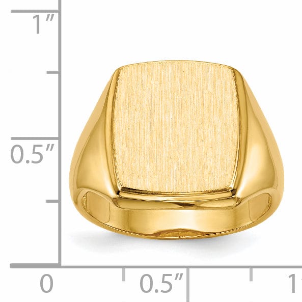 Lovely Rita's Ring 14k Yellow Gold Men's Open Back Signet Ring