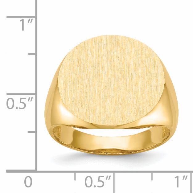 Lovely Rita's Ring 14k Yellow Gold Men's Open Back Signet Ring