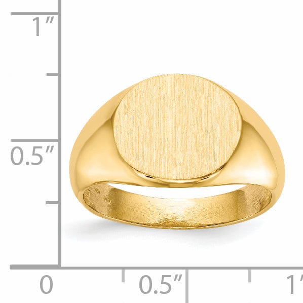 Lovely Rita's Ring 14k Yellow Gold Men's Open Back Signet Ring