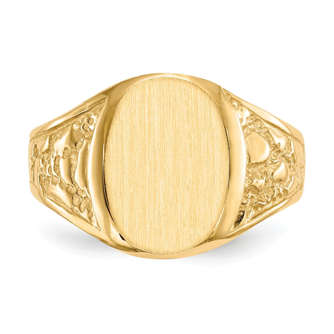 Lovely Rita's Ring 14k Yellow Gold Men's Solid Back Signet Ring