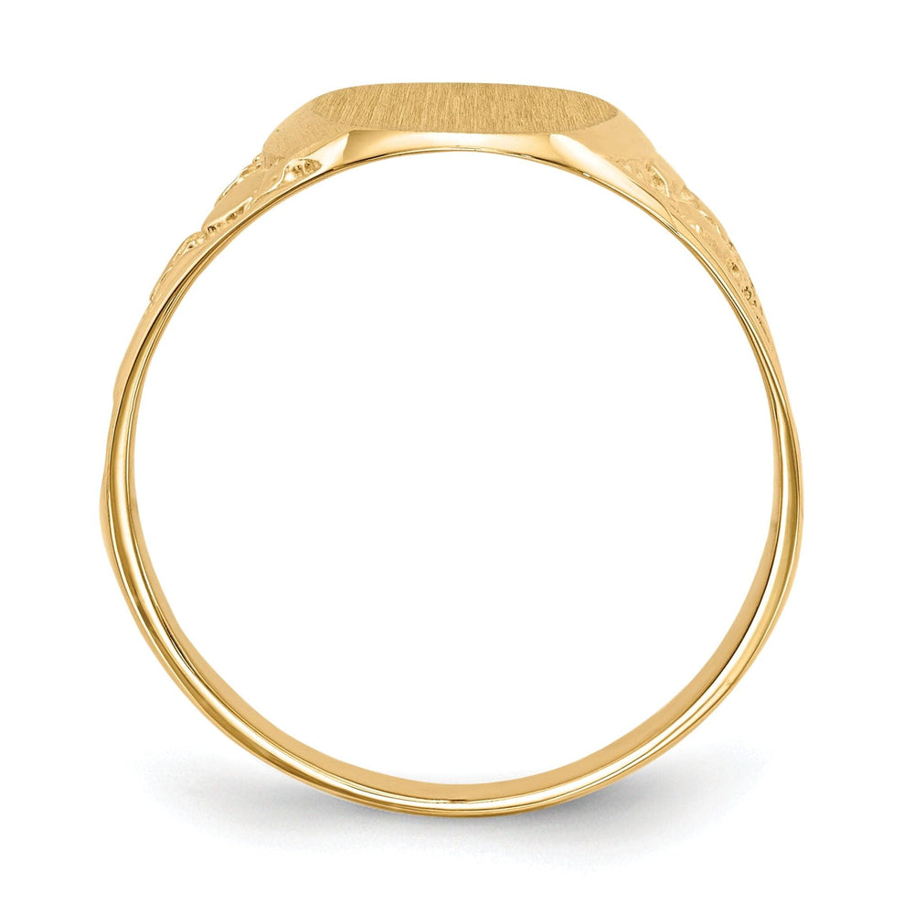 Lovely Rita's Ring 14k Yellow Gold Men's Solid Back Signet Ring