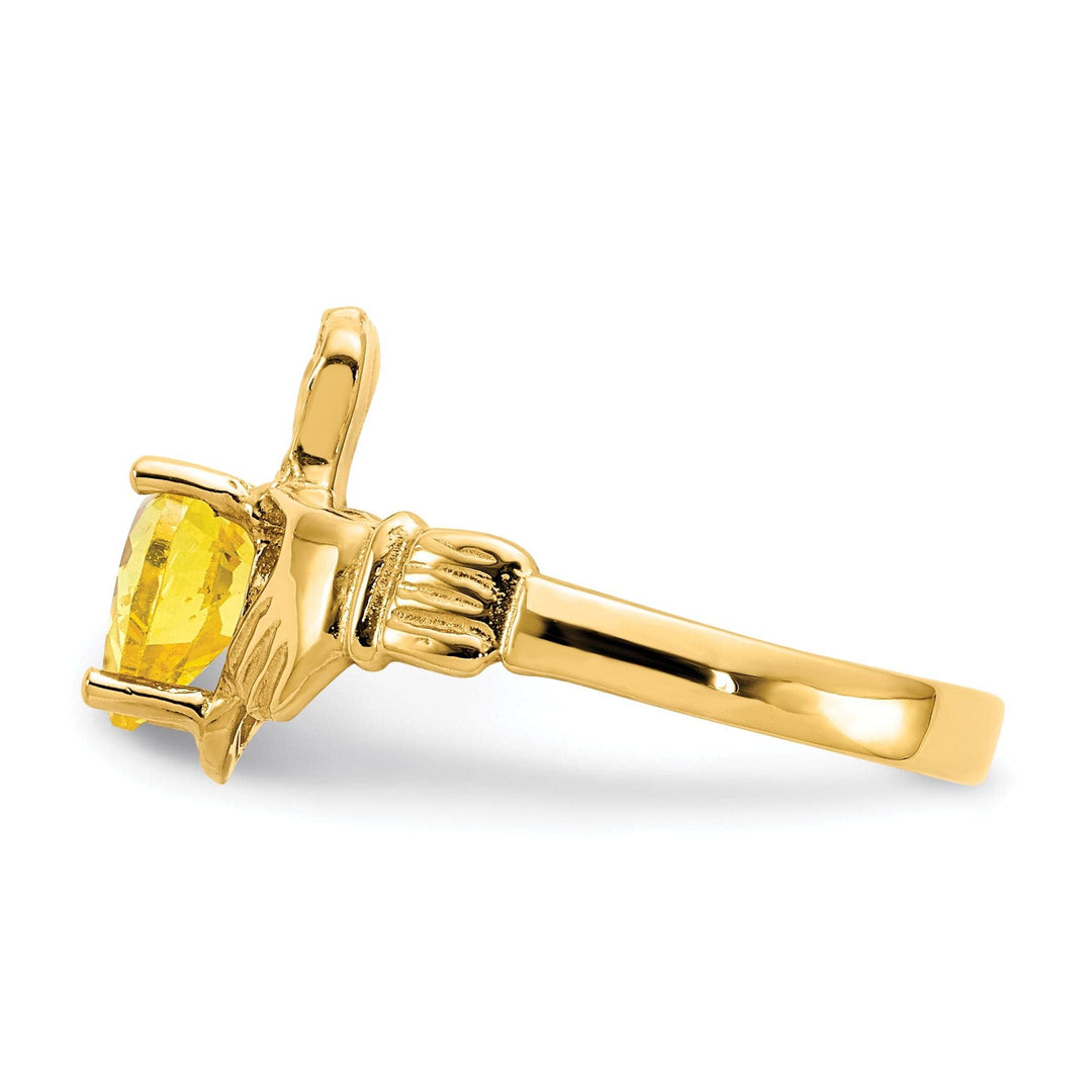 Lovely Rita's Ring 14k Yellow Gold November Birthstone Claddagh Ring