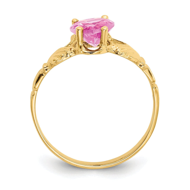 Lovely Rita's Ring 14k Yellow Gold October Birthstone Claddagh Ring