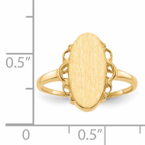 Lovely Rita's Ring 14k Yellow Gold Open Back Signet Ring