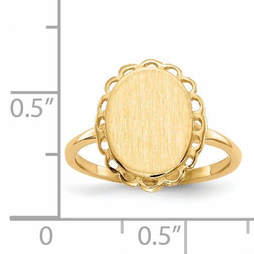 Lovely Rita's Ring 14k Yellow Gold Open Back Signet Ring