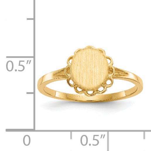 Lovely Rita's Ring 14k Yellow Gold Open Back Signet Ring