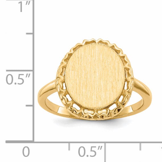 Lovely Rita's Ring 14k Yellow Gold Open Back Signet Ring