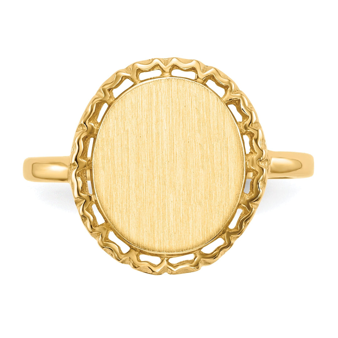 Lovely Rita's Ring 14k Yellow Gold Open Back Signet Ring