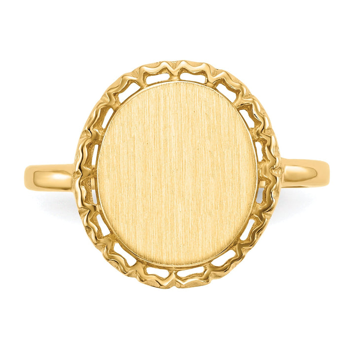 Lovely Rita's Ring 14k Yellow Gold Open Back Signet Ring