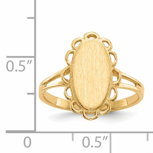 Lovely Rita's Ring 14k Yellow Gold Open Back Signet Ring