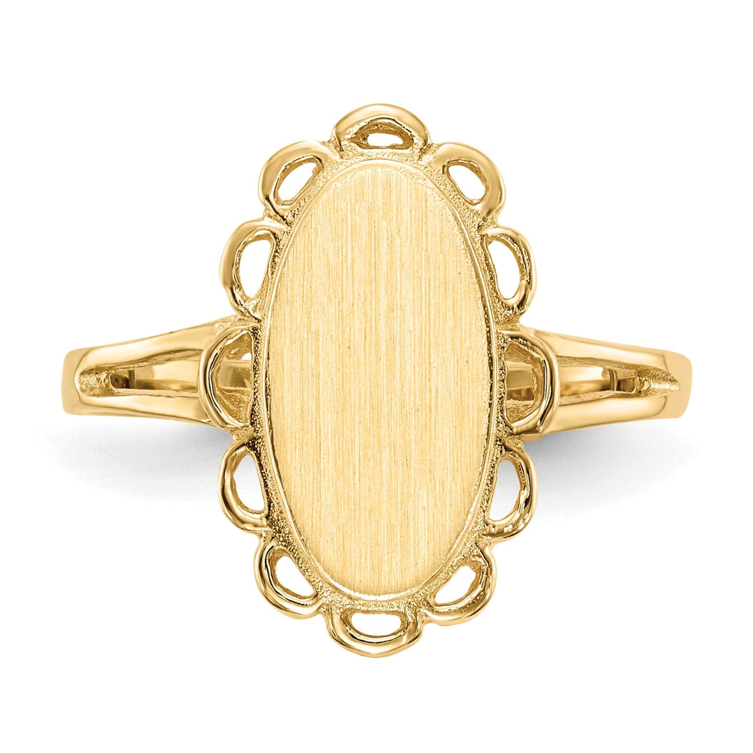 Lovely Rita's Ring 14k Yellow Gold Open Back Signet Ring