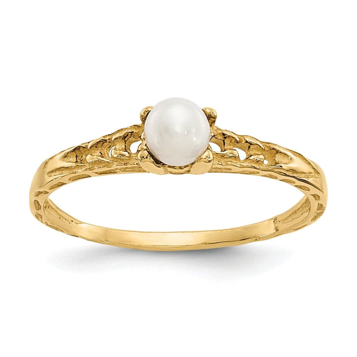 Lovely Rita's Ring 14k Yellow Gold Pearl Birthstone Baby Ring