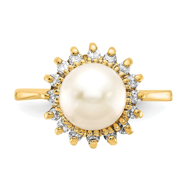 Lovely Rita's Ring 14k Yellow Gold Pearl Diamond Ring