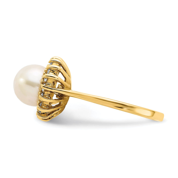 Lovely Rita's Ring 14k Yellow Gold Pearl Diamond Ring