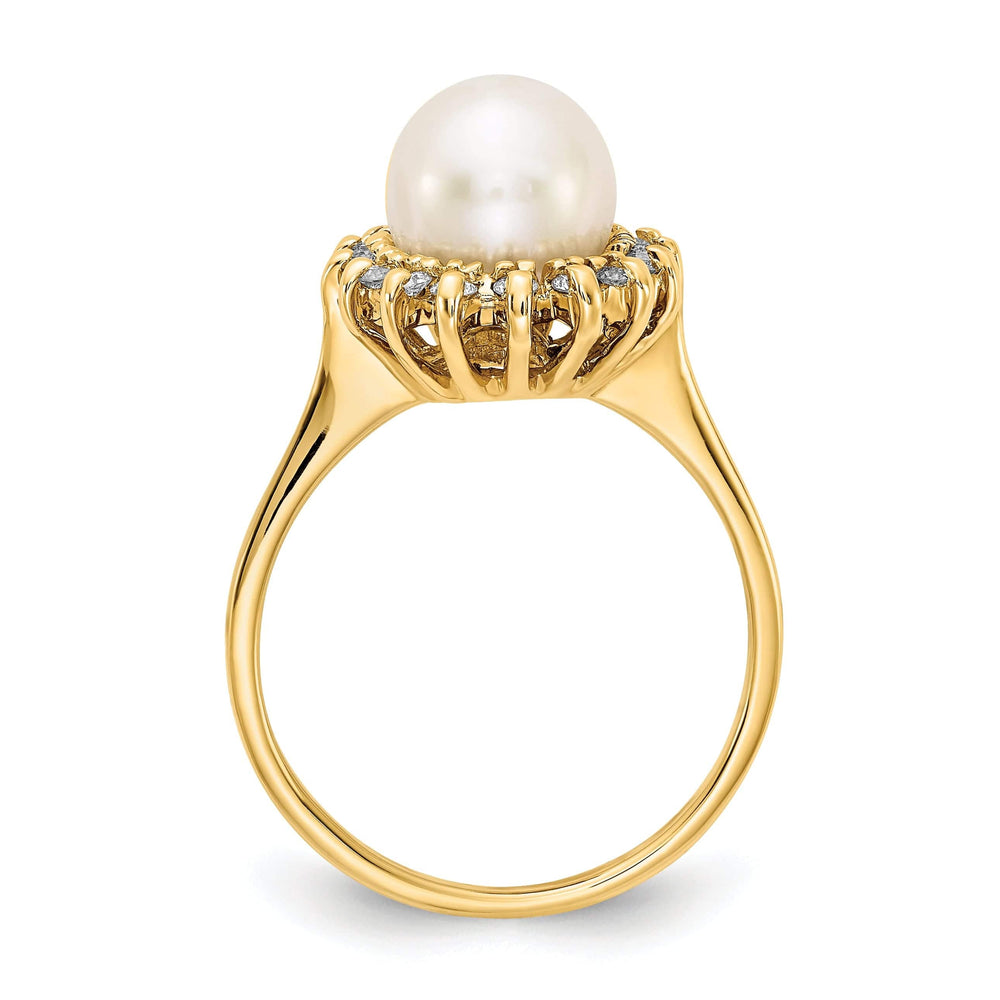 Lovely Rita's Ring 14k Yellow Gold Pearl Diamond Ring