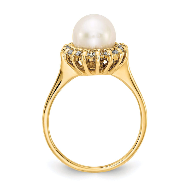 Lovely Rita's Ring 14k Yellow Gold Pearl Diamond Ring