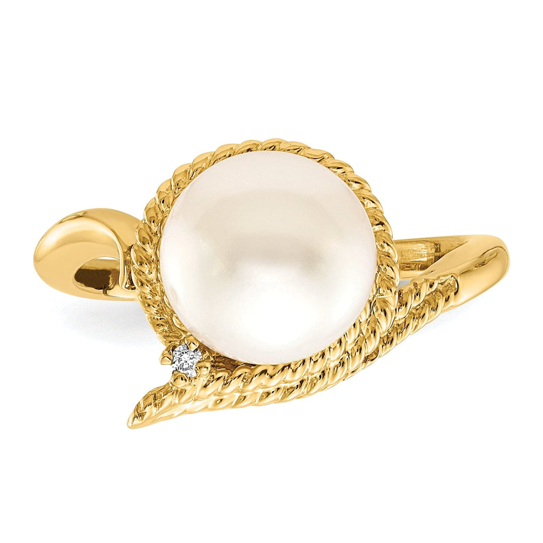 Lovely Rita's Ring 14k Yellow Gold Pearl Diamond Ring