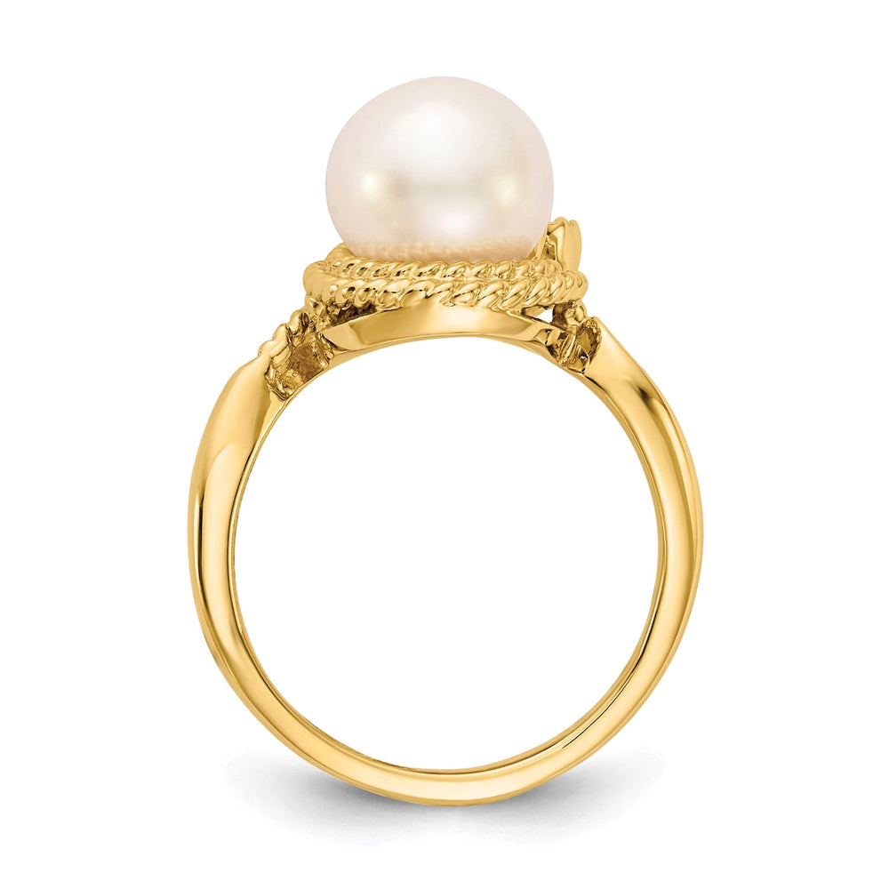 Lovely Rita's Ring 14k Yellow Gold Pearl Diamond Ring