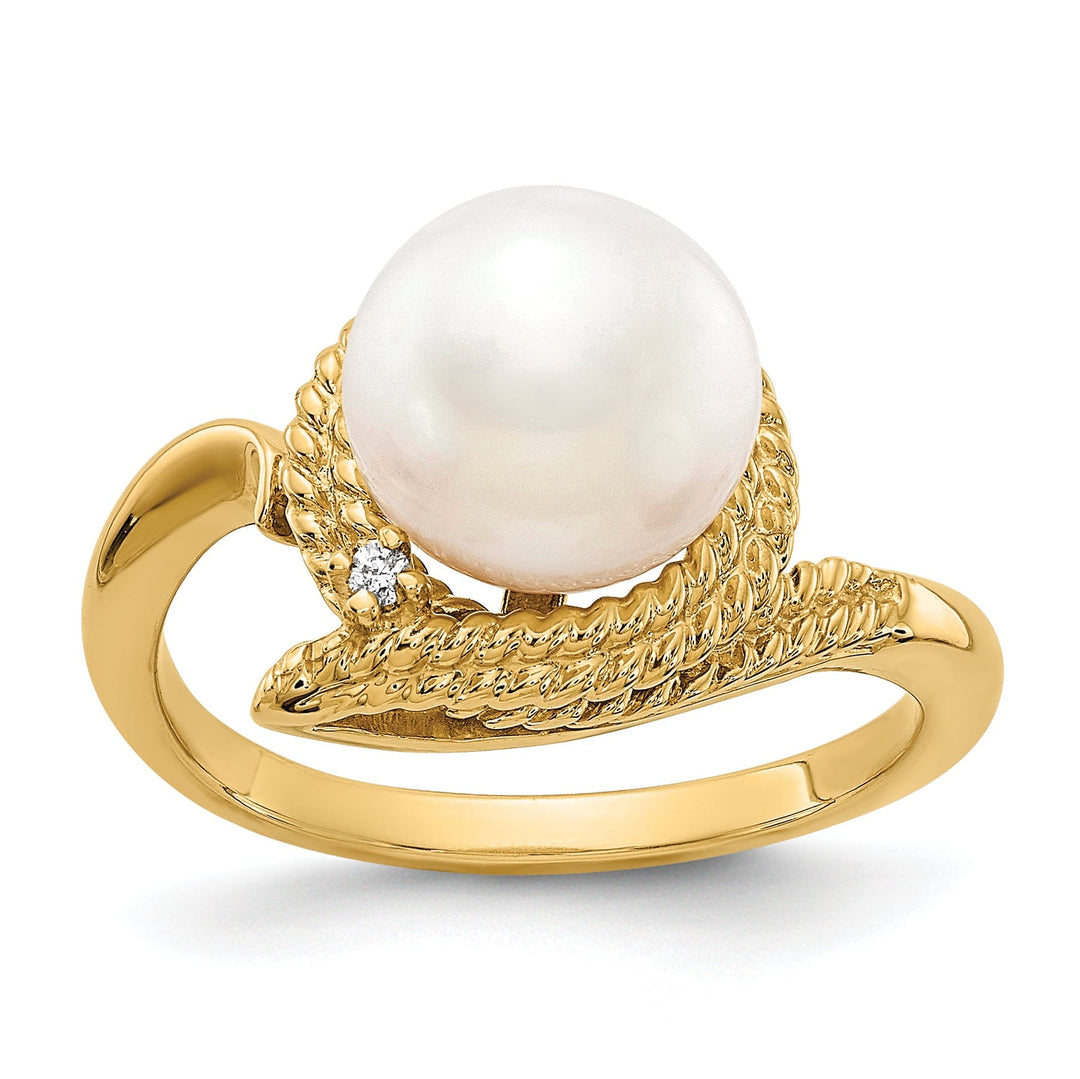Lovely Rita's Ring 14k Yellow Gold Pearl Diamond Ring