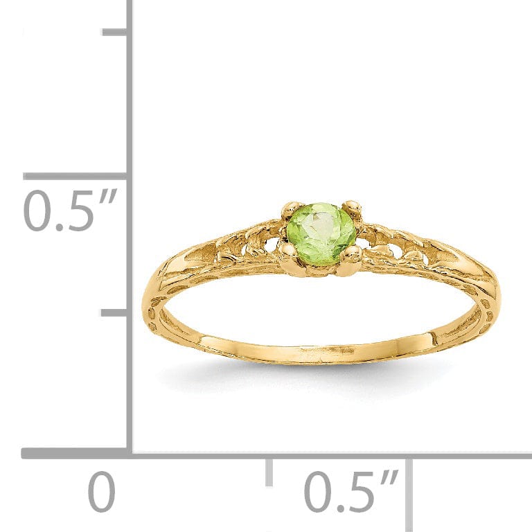 Lovely Rita's Ring 14k Yellow Gold Peridot Birthstone Baby Ring