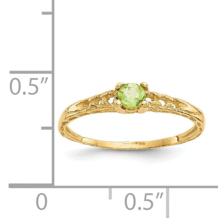Lovely Rita's Ring 14k Yellow Gold Peridot Birthstone Baby Ring