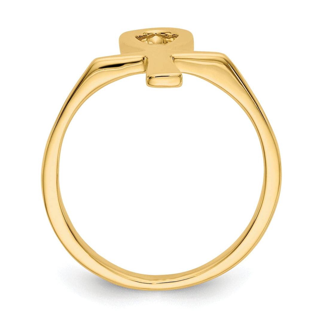 Lovely Rita's Ring 14k Yellow Gold Polished Ankh Egyptian Cross Ring