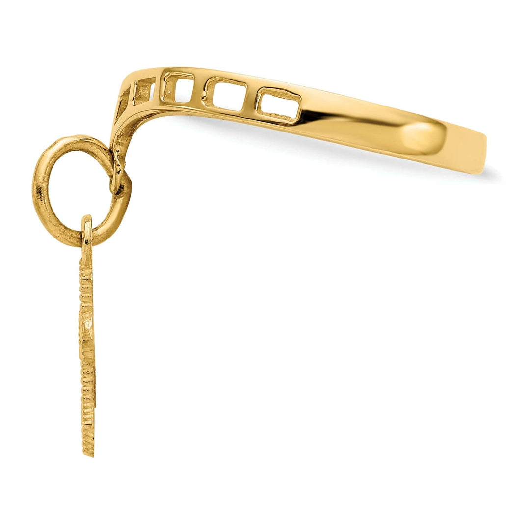 Lovely Rita's Ring 14k Yellow Gold Polished Cross Dangle Charm Ring