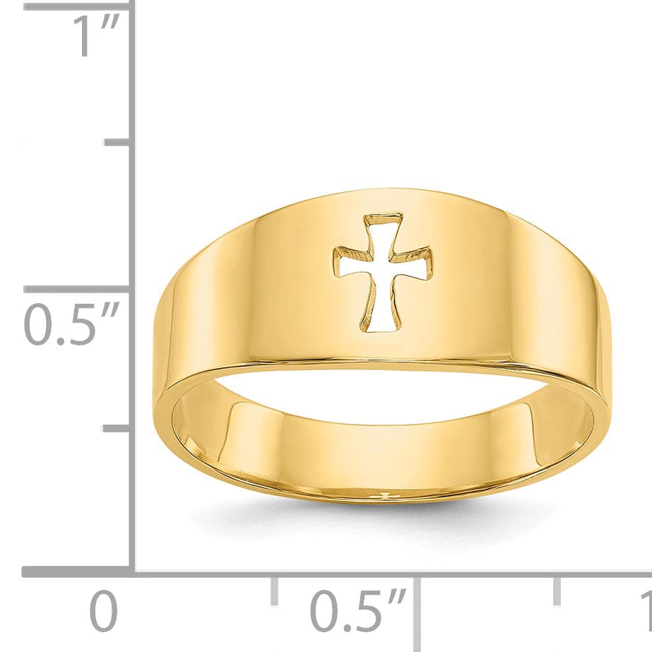 Lovely Rita's Ring 14k Yellow Gold Polished Cut-out Cross Ring