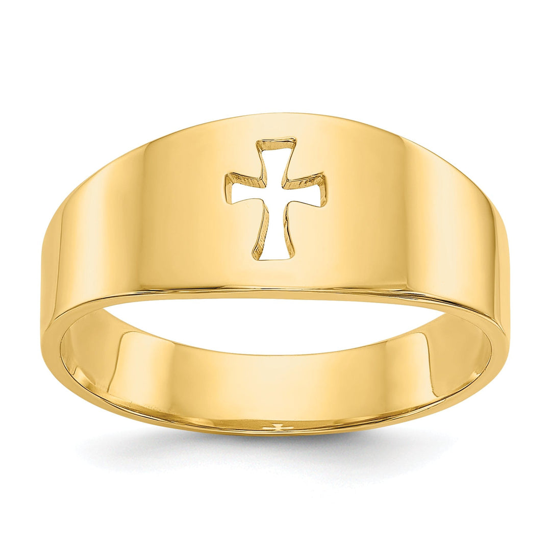 Lovely Rita's Ring 14k Yellow Gold Polished Cut-out Cross Ring