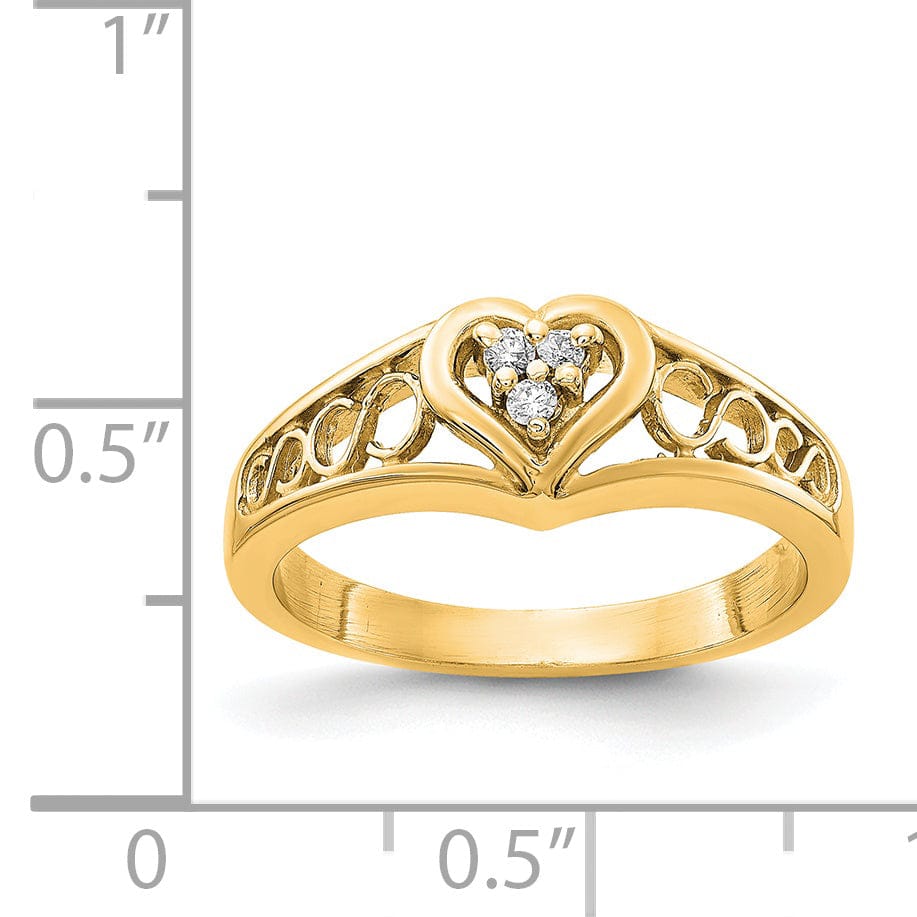 Lovely Rita's Ring 14k Yellow Gold Polished Diamond Heart Ring