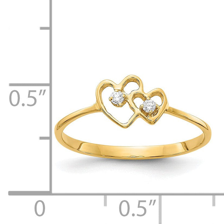 Lovely Rita's Ring 14k Yellow Gold Polished Diamond Heart Ring